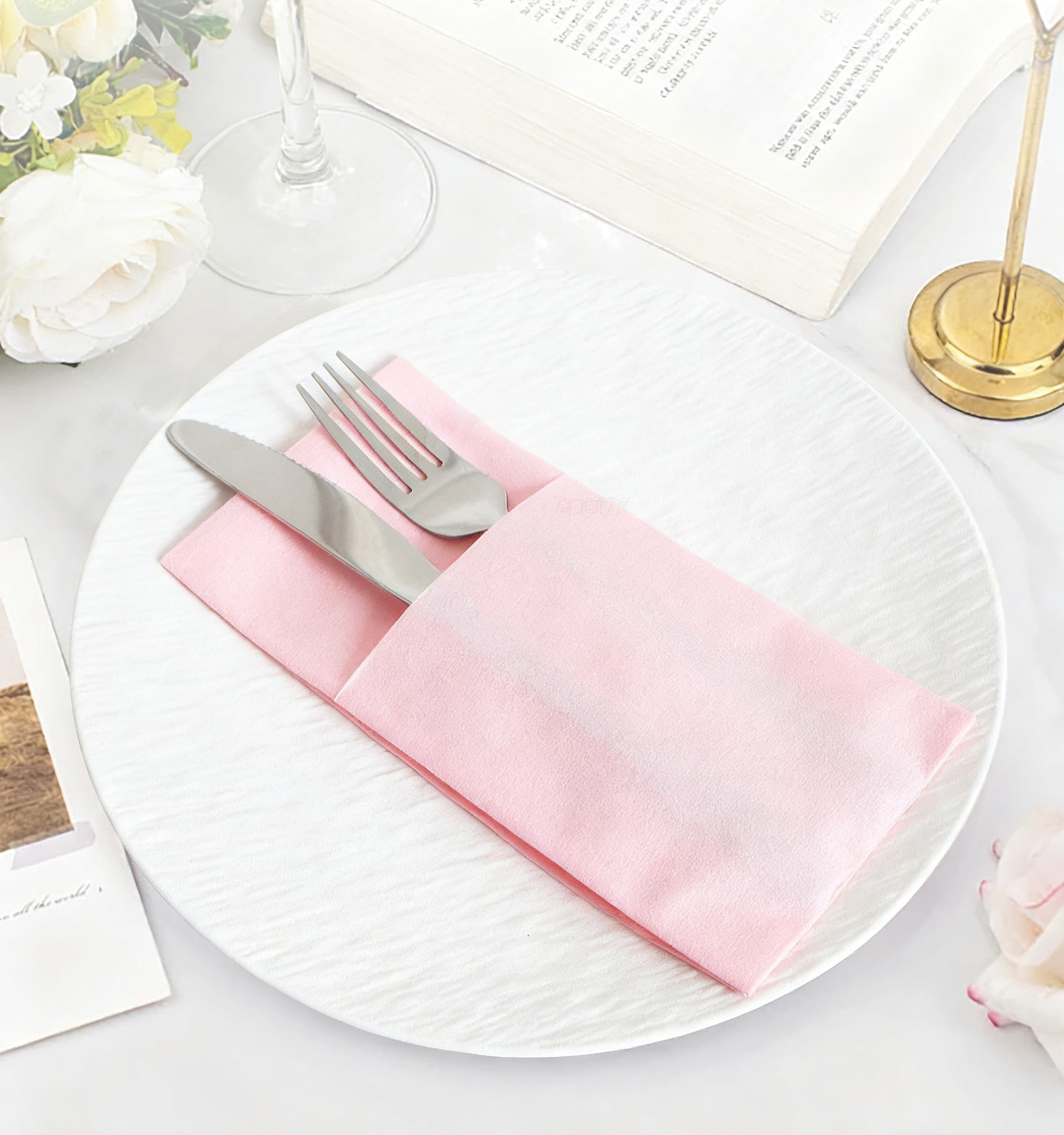 pink airlaid napkins